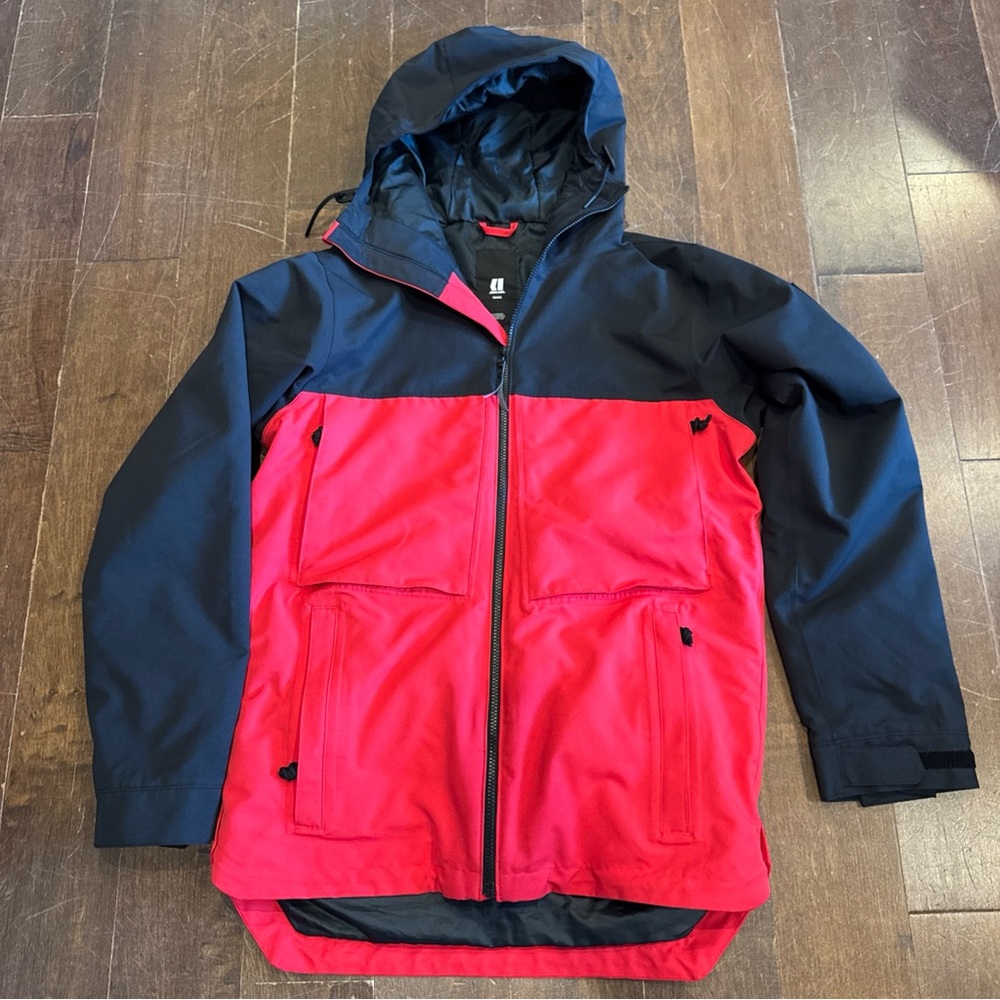 Black and Red Ski Jacket with Weather-Resistant Hood - Picture 1 of 4